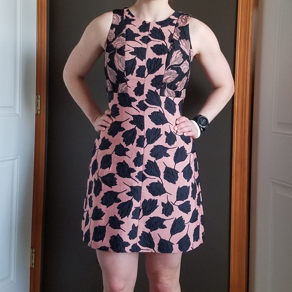 Ann Taylor Sz 4 Dusty Pink and Navy Dress - Picture 2 of 7